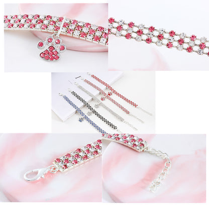 Rhinestone Pet Necklace - Elastic Cat & Dog Jewelry Collar