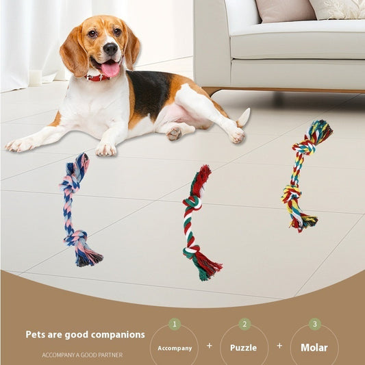 Cotton Rope Dog Chew Toy - Bite-Resistant Tug & Teeth Cleaner