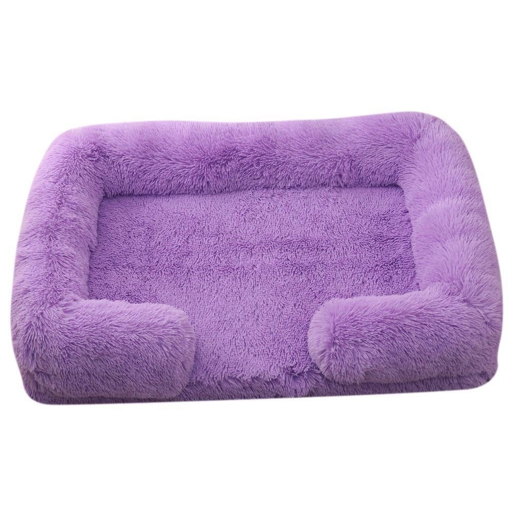 Plush Round Dog Bed - Warm Winter Pet Nest