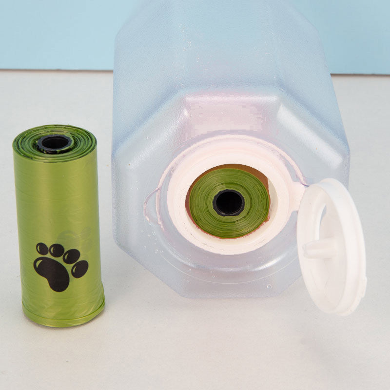 3-in-1 Portable Dog Water Bottle - Travel Feeder & Waste Dispenser