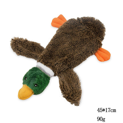 Stuffless Squeaky Duck Dog Toy - 2-in-1 No-Stuffing Chew