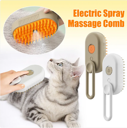 3-in-1 Electric Pet Grooming Brush - Steam & Massage