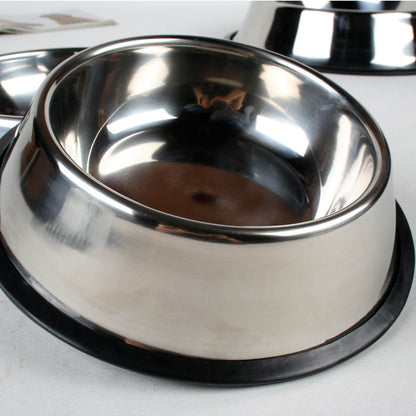 Classic Stainless Steel Pet Bowl - Non-Slip Food & Water Dish