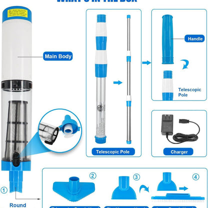 Wireless Fish Pond Vacuum - Rechargeable Underwater Cleaner
