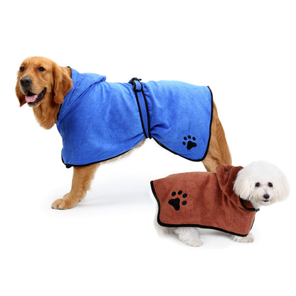 Microfiber Pet Bath Towel - Super Absorbent Quick-Dry Robe