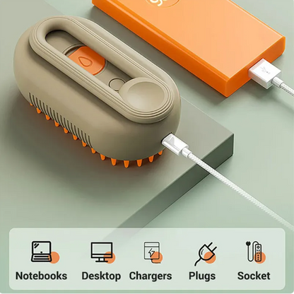 3-in-1 Electric Pet Grooming Brush - Steam & Massage