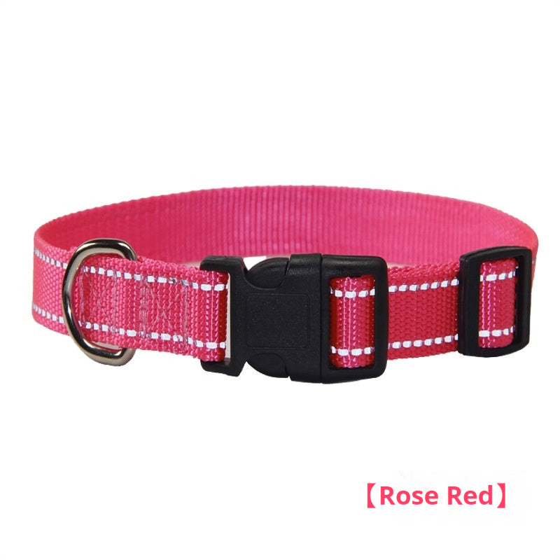 Reflective Dog Collar & Leash - Striped Outdoor Walking Set