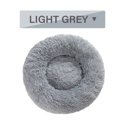 Fluffy Donut Dog Bed - Calming Plush Pet Cushion (S-XL)