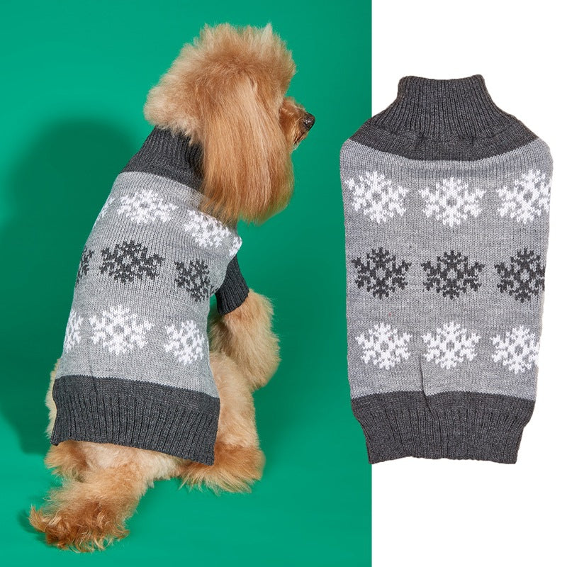 Christmas Dog Sweater - Snowflake Winter Holiday Knit