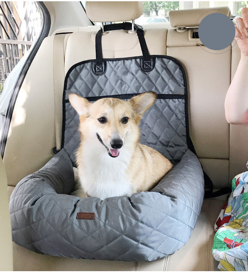 2-in-1 Folding Dog Car Seat Bed - Waterproof Travel Mattress