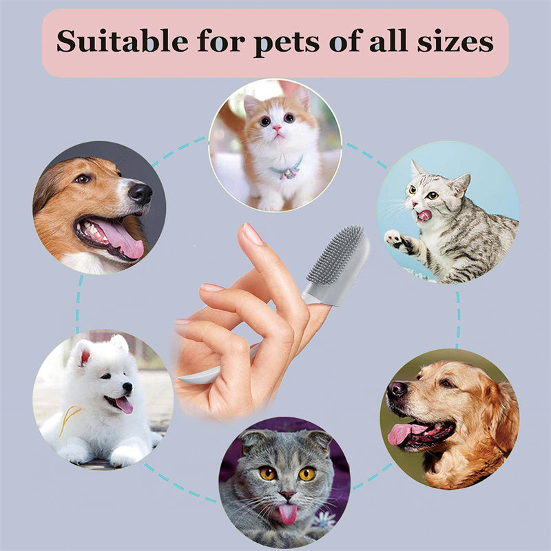 Silicone Finger Toothbrush for Dogs & Cats - Reusable Dental Cleaner