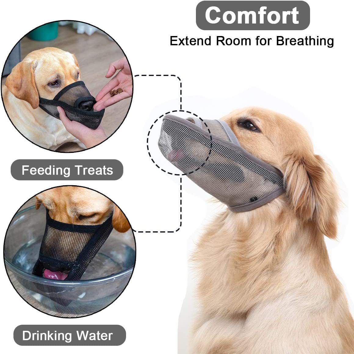 Breathable Dog Muzzle - Anti-Bite & Anti-Bark Mesh Muzzle