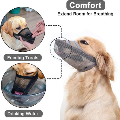 Breathable Dog Muzzle - Anti-Bite & Anti-Bark Mesh Muzzle