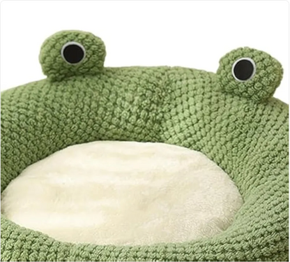 Cartoon Frog Pet Bed - Cute Plush Cat & Small Dog Bed