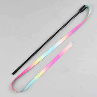 Rainbow Cat Wand Toy - Interactive Ribbon Teaser