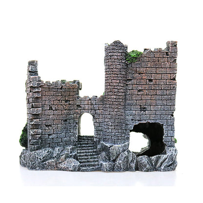 Resin Castle Aquarium Decoration - European-Style Fish Tank Ornament