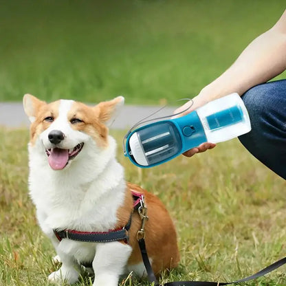 3-in-1 Dog Travel Cup - Water, Food & Waste Bag Dispenser
