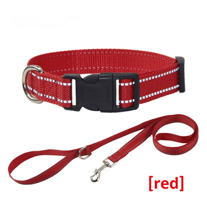 Reflective Dog Collar & Leash - Striped Outdoor Walking Set