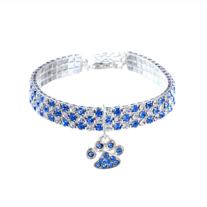 Rhinestone Pet Necklace - Elastic Cat & Dog Jewelry Collar