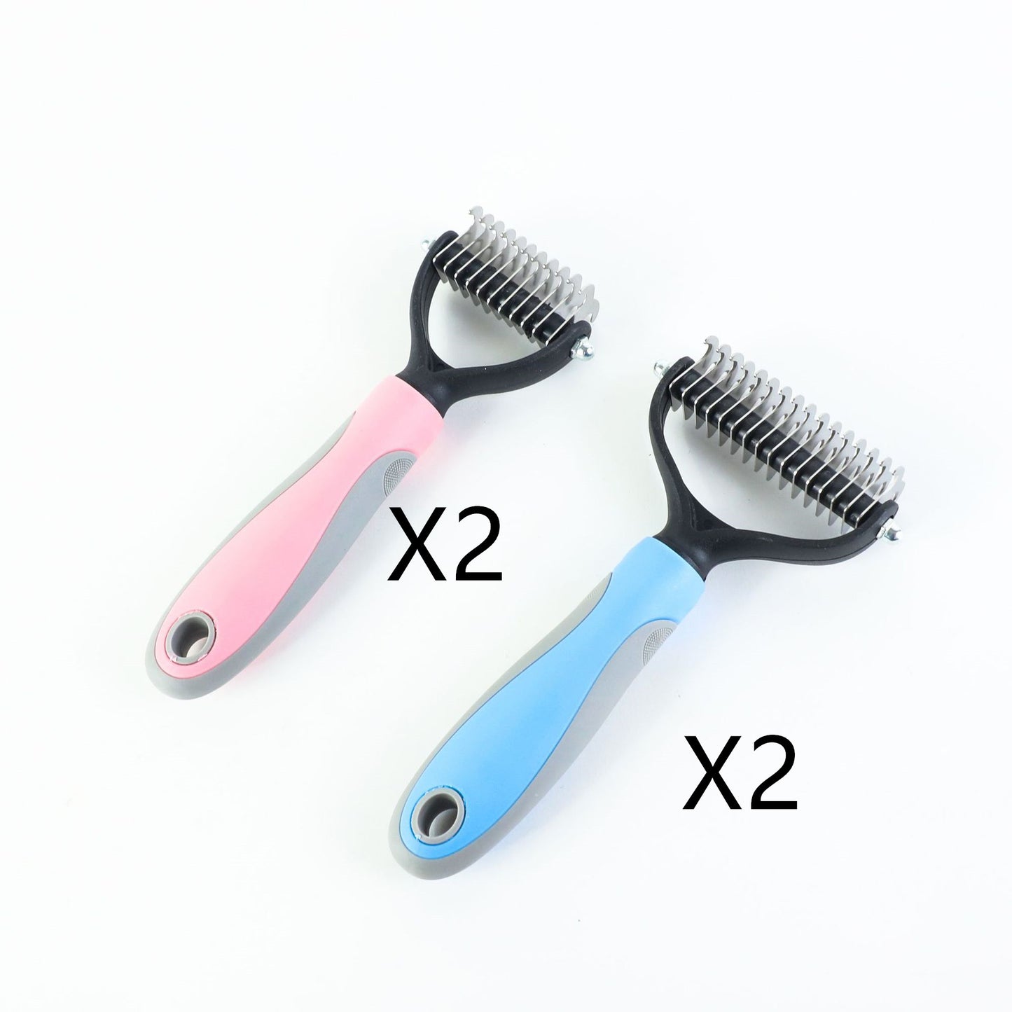 Double-Sided Pet Dematting Brush - Stainless Steel Shedding Comb