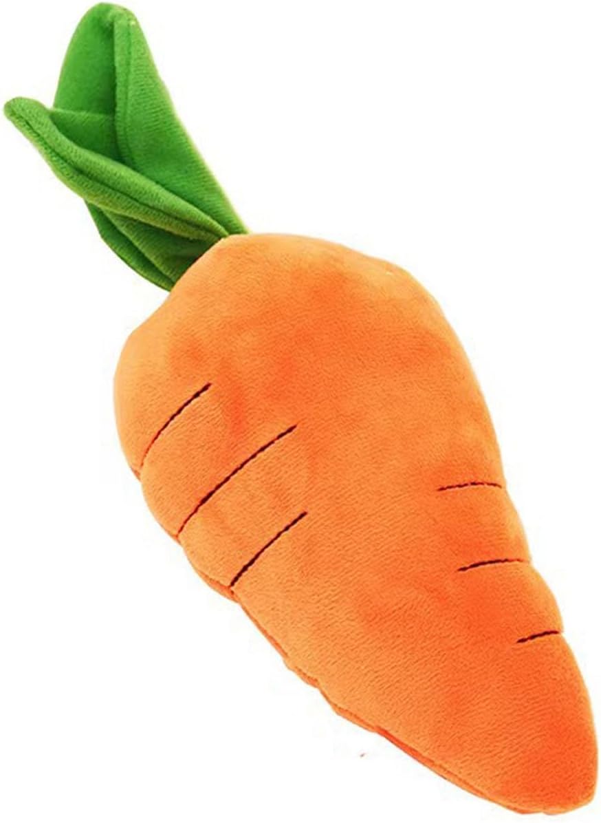 Cute Carrot Squeaky Dog Toy - Soft Plush Chew