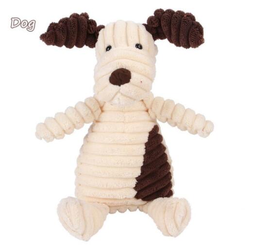 Plush Squeaky Dog Toy - Corduroy Teeth Cleaning Toy