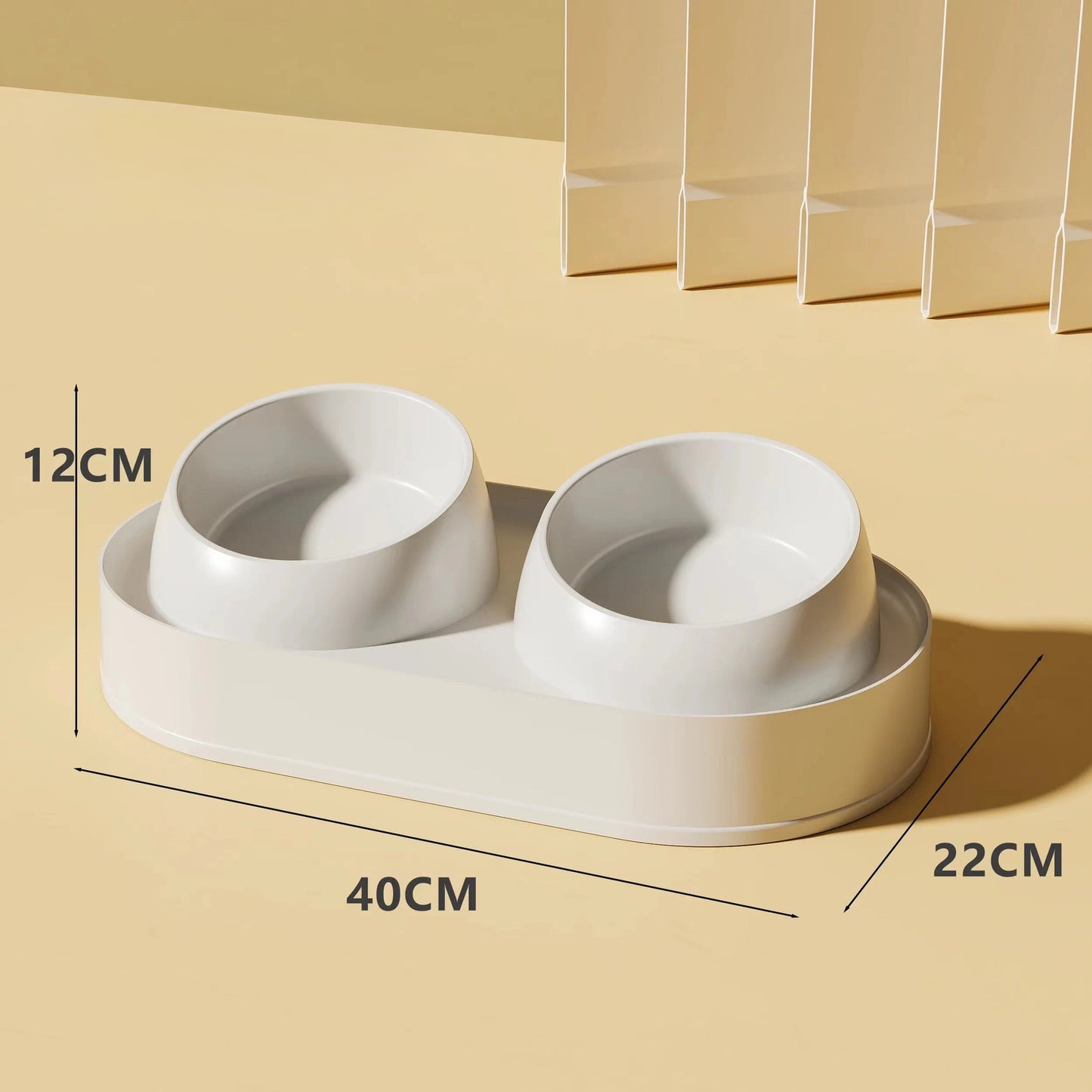 Tilted Double Pet Bowl - Elevated Neck-Protecting Feeder