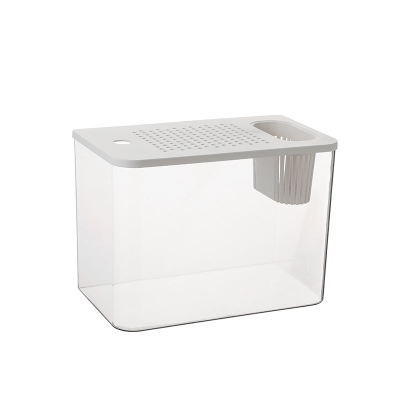 Mini Ecological Betta Tank with Cover - 32cm Desk Aquarium