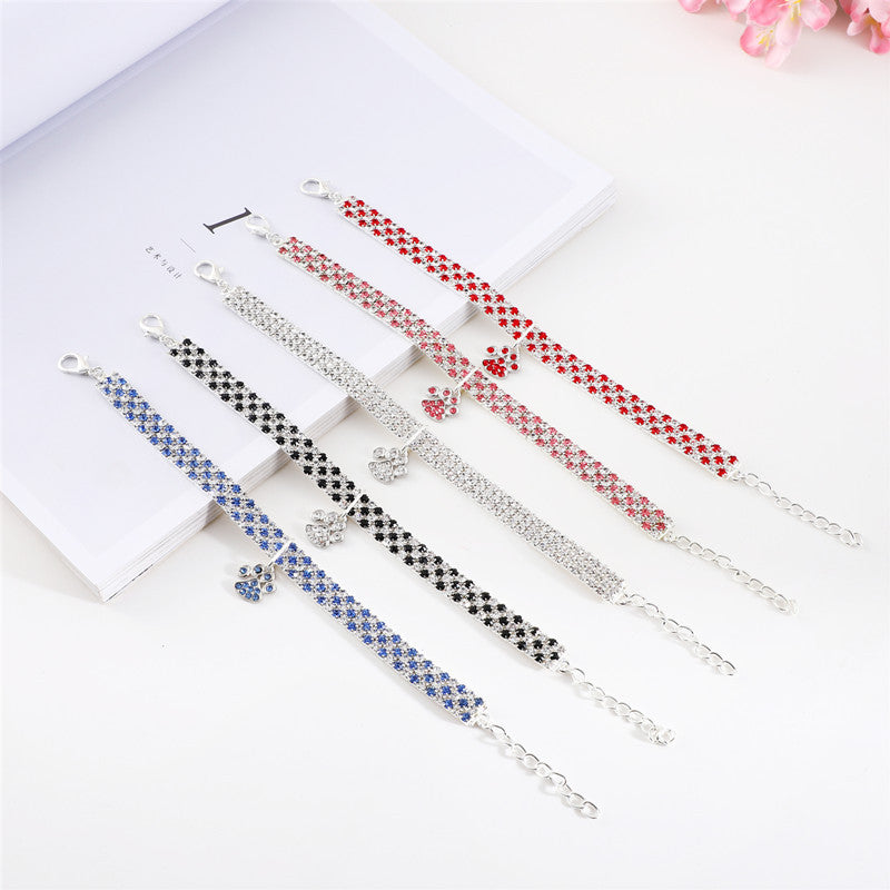 Rhinestone Pet Necklace - Elastic Cat & Dog Jewelry Collar