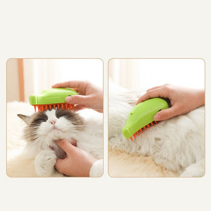 3-in-1 Pet Grooming Brush - Steam Massage Deshedder