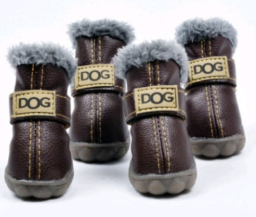 Winter Dog Boots - Warm Non-Slip Snow Shoes for Small Dogs