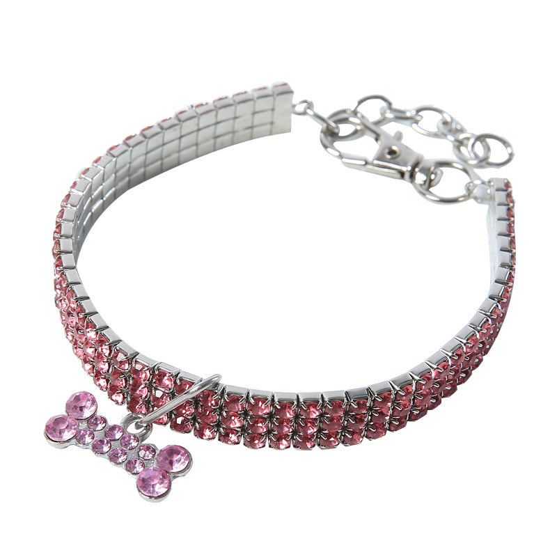 Bling Rhinestone Dog Collar - Crystal Collar for Small Dogs & Cats