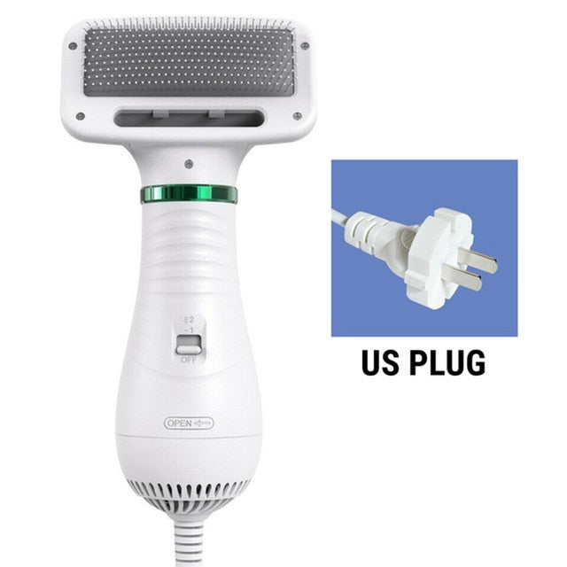 Portable 2-in-1 Dog Hair Dryer - Grooming Blower & Brush
