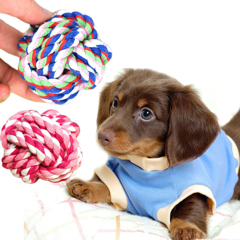 Cotton Rope Ball Dog Toy - Durable Chew & Fetch Ball