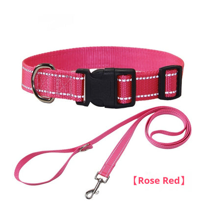 Reflective Dog Collar & Leash - Striped Outdoor Walking Set