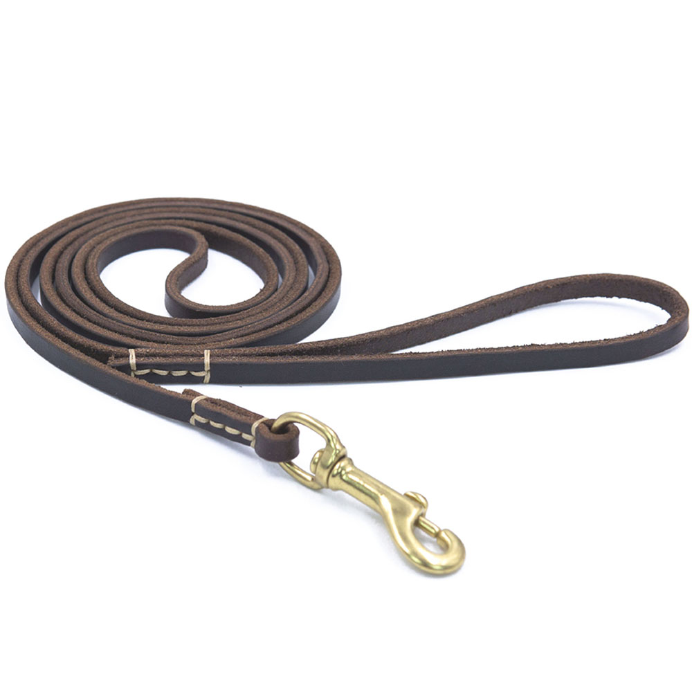 Genuine Leather Dog Leash - Handmade Soft Walking Lead