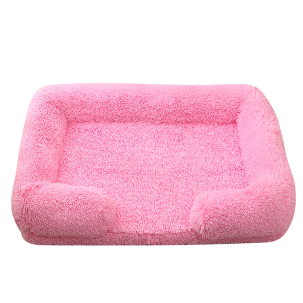 Plush Round Dog Bed - Warm Winter Pet Nest