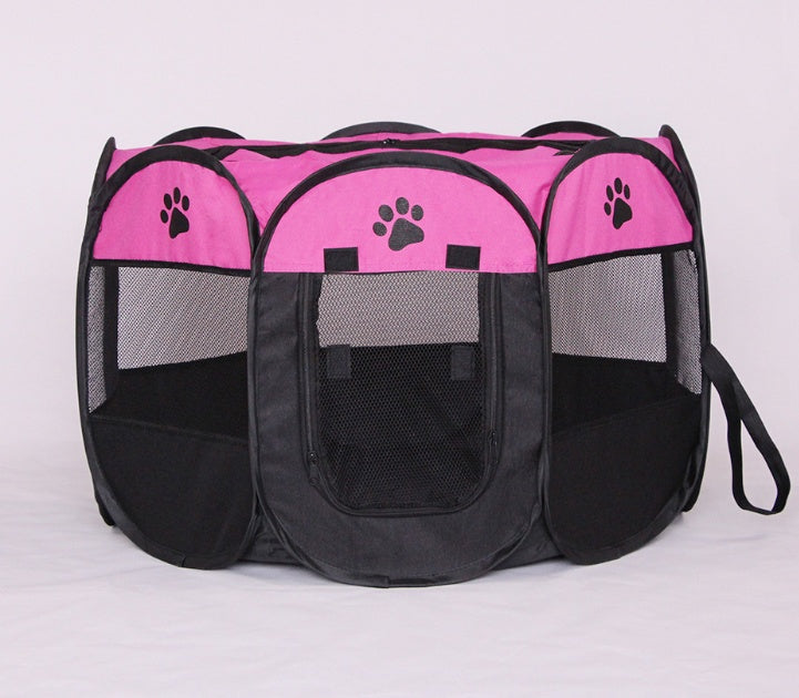 Folding Octagonal Pet Playpen - Portable Oxford Cloth Dog Tent