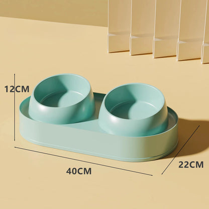 Tilted Double Pet Bowl - Elevated Neck-Protecting Feeder