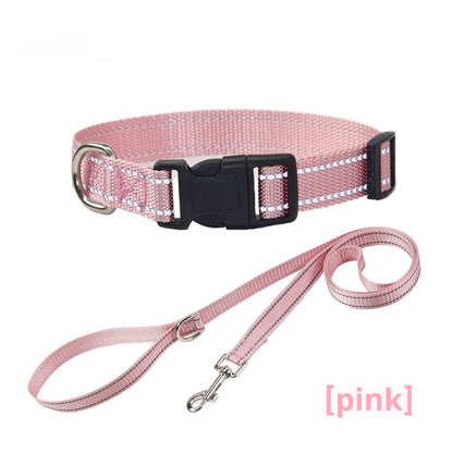 Reflective Dog Collar & Leash - Striped Outdoor Walking Set
