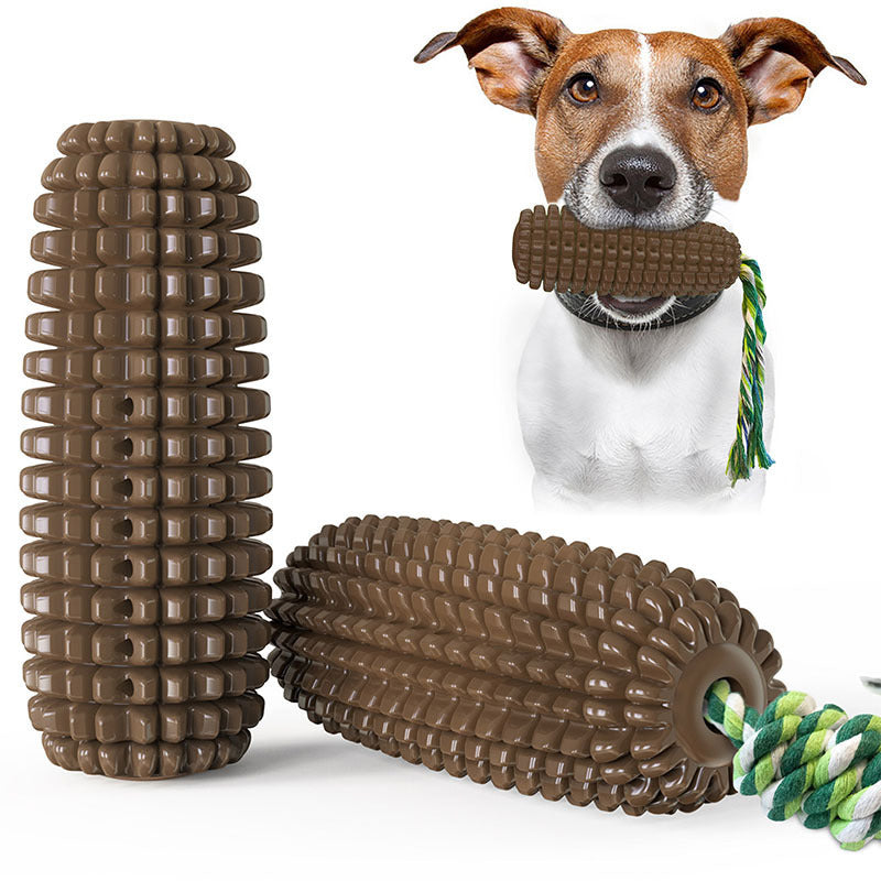 Corn-Shaped Dog Chew Toy with Suction Cup - Squeaky Tug Toy