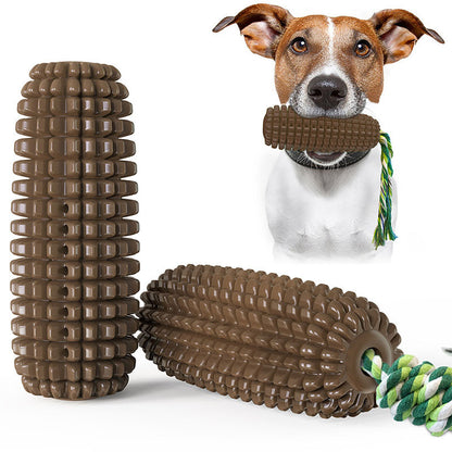 Corn-Shaped Dog Chew Toy with Suction Cup - Squeaky Tug Toy