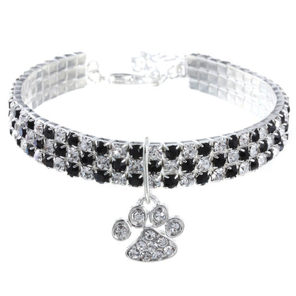 Rhinestone Pet Necklace - Elastic Cat & Dog Jewelry Collar