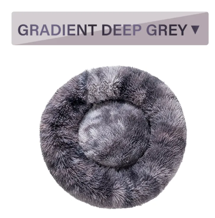 Fluffy Donut Pet Bed - Calming Round Dog & Cat Bed