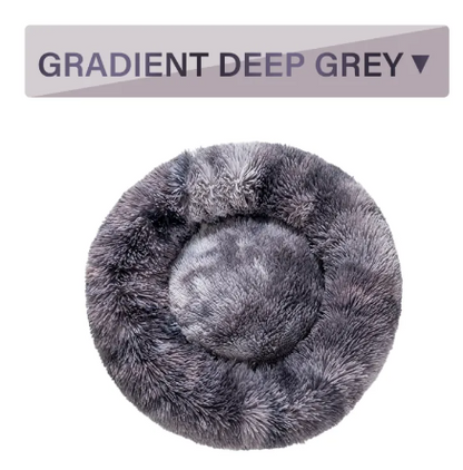 Fluffy Donut Pet Bed - Calming Round Dog & Cat Bed