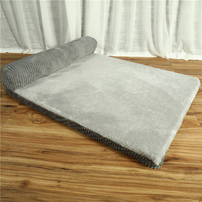 Corduroy Dog Sofa Bed - Soft Pet Bed with Non-Slip Base
