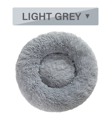 Fluffy Donut Pet Bed - Calming Round Dog & Cat Bed