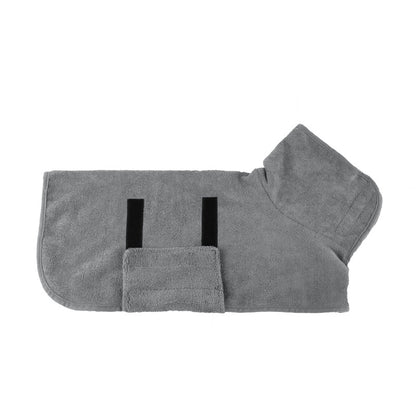 Coral Fleece Dog Bath Robe - Quick-Dry Pet Towel Wrap