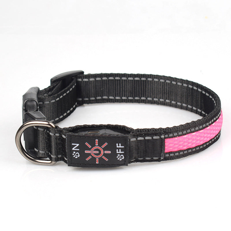 LED Dog Collar - USB-C Rechargeable Light-Up Mesh Collar
