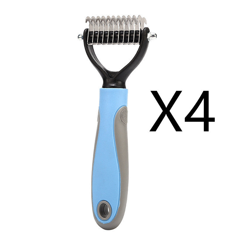 Double-Sided Pet Dematting Brush - Stainless Steel Shedding Comb